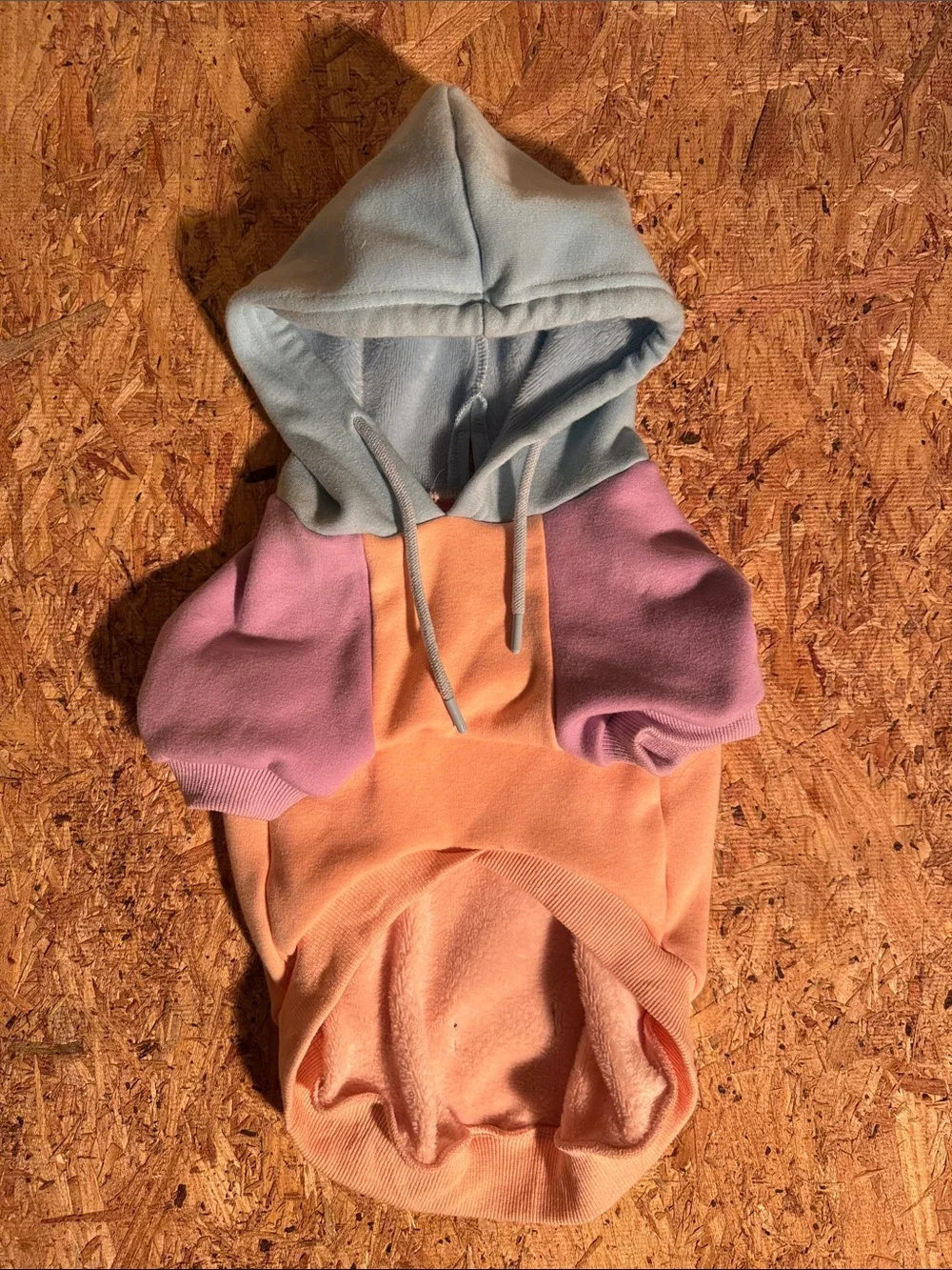 SPARKPAWS Pastel Colorblock Dog Pup Pullover Hoodie - Peach, Lilac & Light Blue